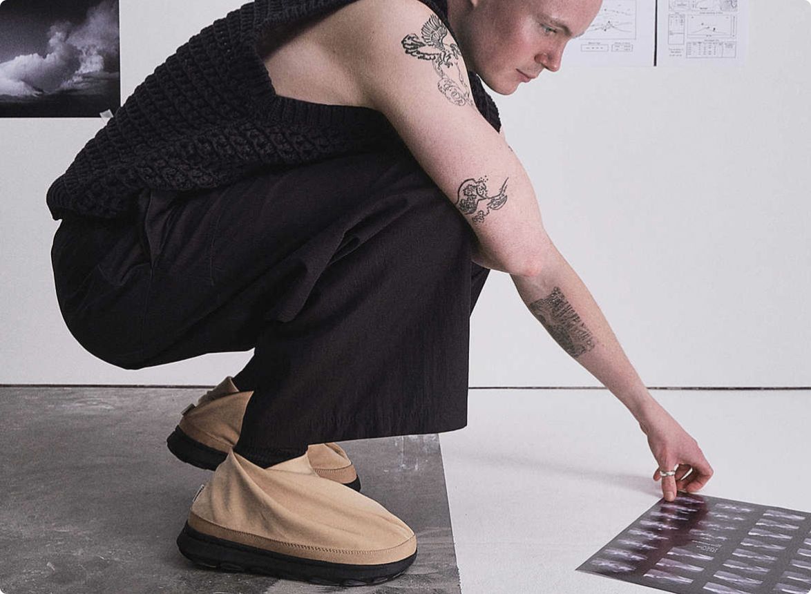 Man wearing Merrell shoes